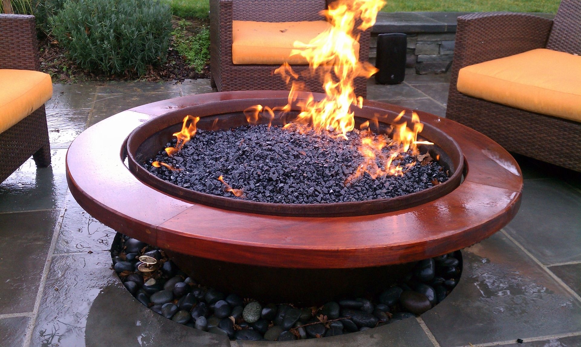 Custom Made Outdoor Gas Fire Pit by Sawdust&Steel