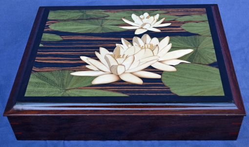Custom Made Lotus And Water Lilies Jewelry Box