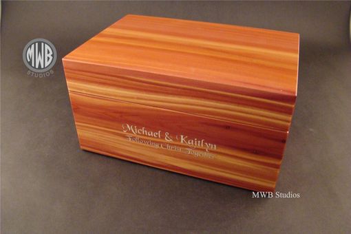 Custom Made Cedar Box With Engraving, Inlay And Liner.