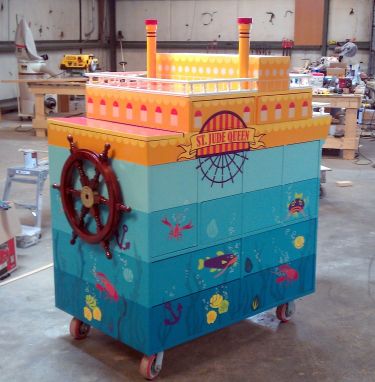 Custom Made Themed Rolling Supply Cart
