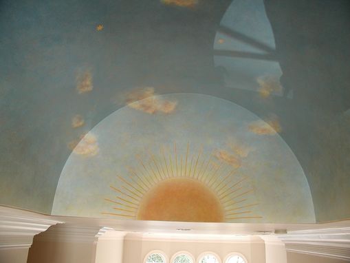Custom Made Sky Mural With Gold Leaf Stars By Visionary Mural Co.