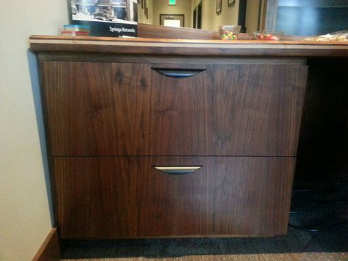 Custom Made Walnut File Cabinets Under Desk