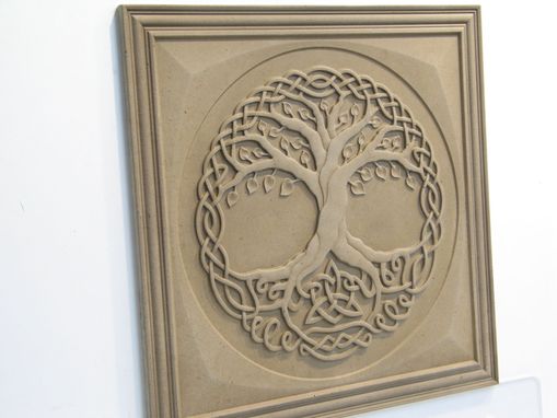 Custom Made Relief Carved Limestone Tree Of Life Decorative Backsplash Tile Insert