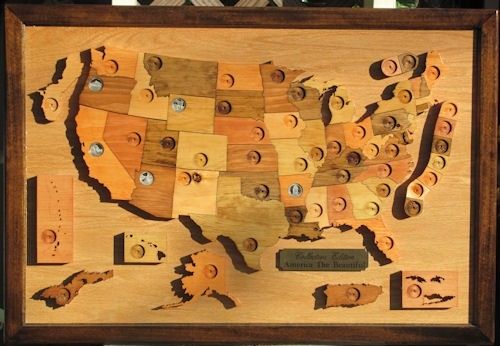 Custom Made State Quarters Collector's Map