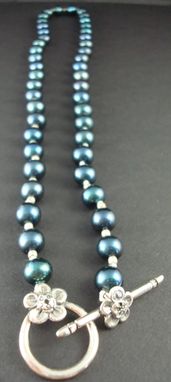 Custom Made Blue-Black Pearl Necklace