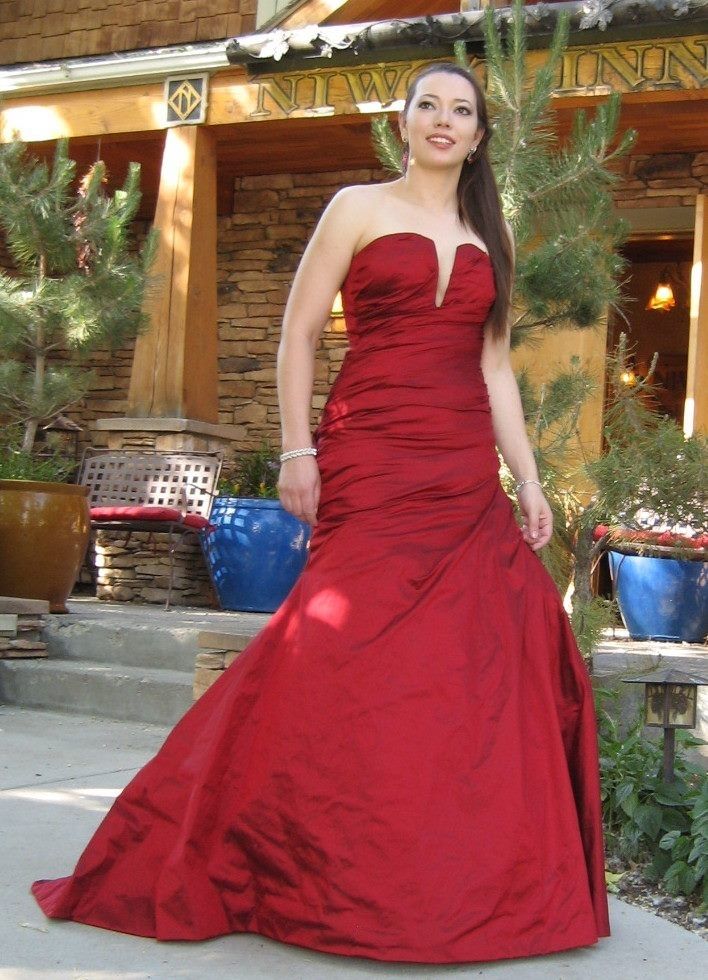 Custom Bridal Gown Red Silk Corset Wedding Gown by The Secret Boutique
