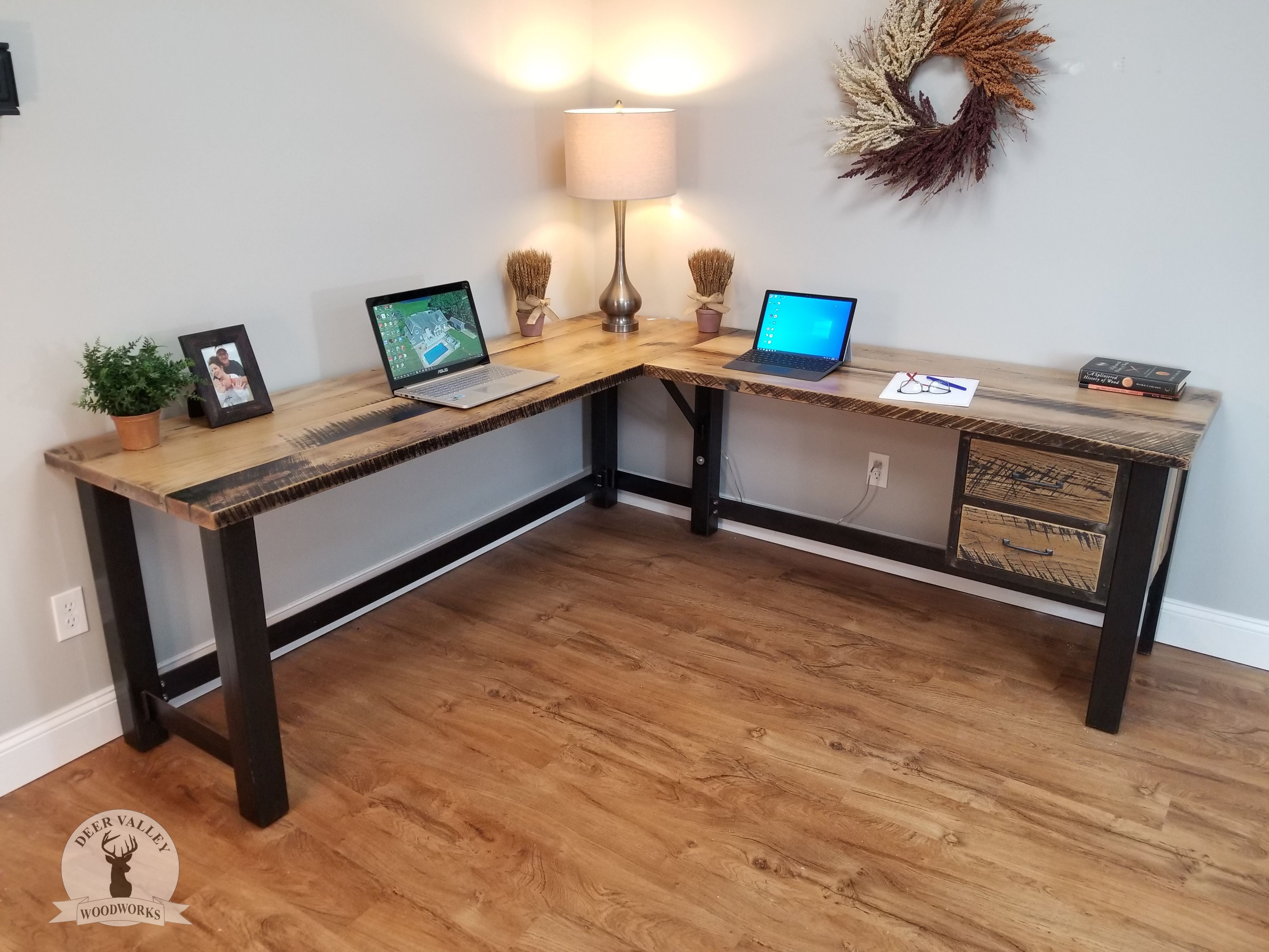 Industrial Modern Desk, Reclaimed Wood Desk, Executive Writing Desk, Urban  Oak Barnwood Computer Desk, Industrial Home Office Desk 