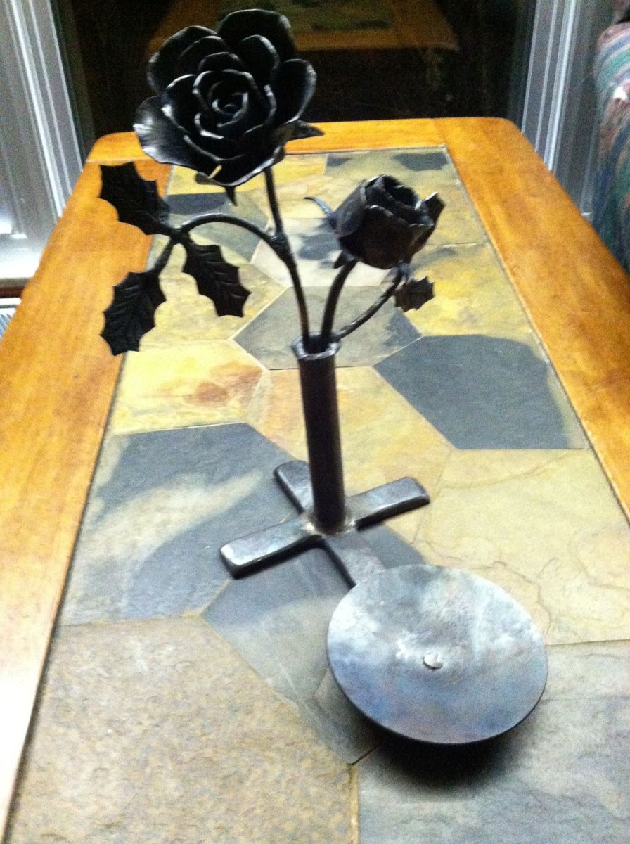 Hand Crafted Rose Candle Holder by Fiesler's Ltd.