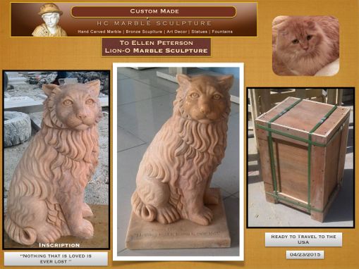 Custom Made Custom Marble Cat Sculpture