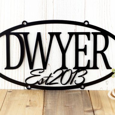Custom Made Oval Personalized Family Name And Established Year Metal Sign