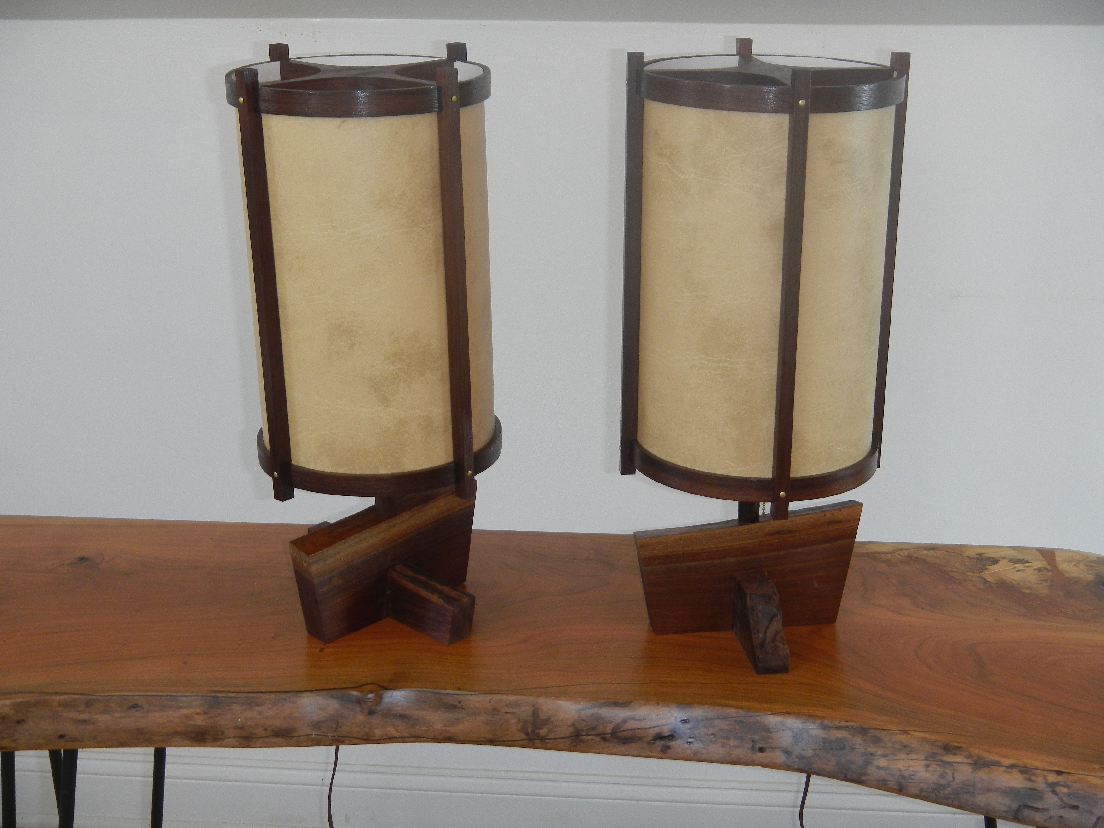 Hand Made Modern Style Nakashima Inspired Wood Lamps To Custom Made Modern Style Nakashima Inspired Wood Lamps