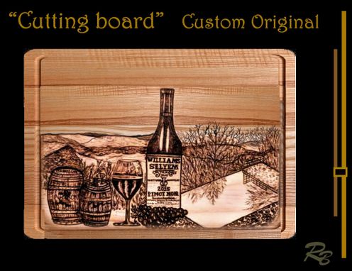 Custom Made Custom Cutting Board, ,Charcuterie Board, Wine, Vinyarg, Wood Anniversary