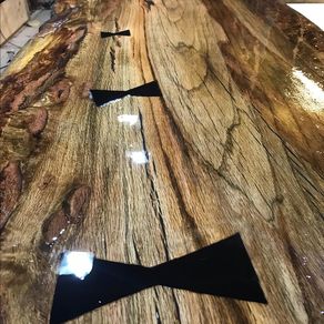 Hand Crafted Custom 11 Foot Long Live Edge Walnut Bar Top by Teraprom Land  Company