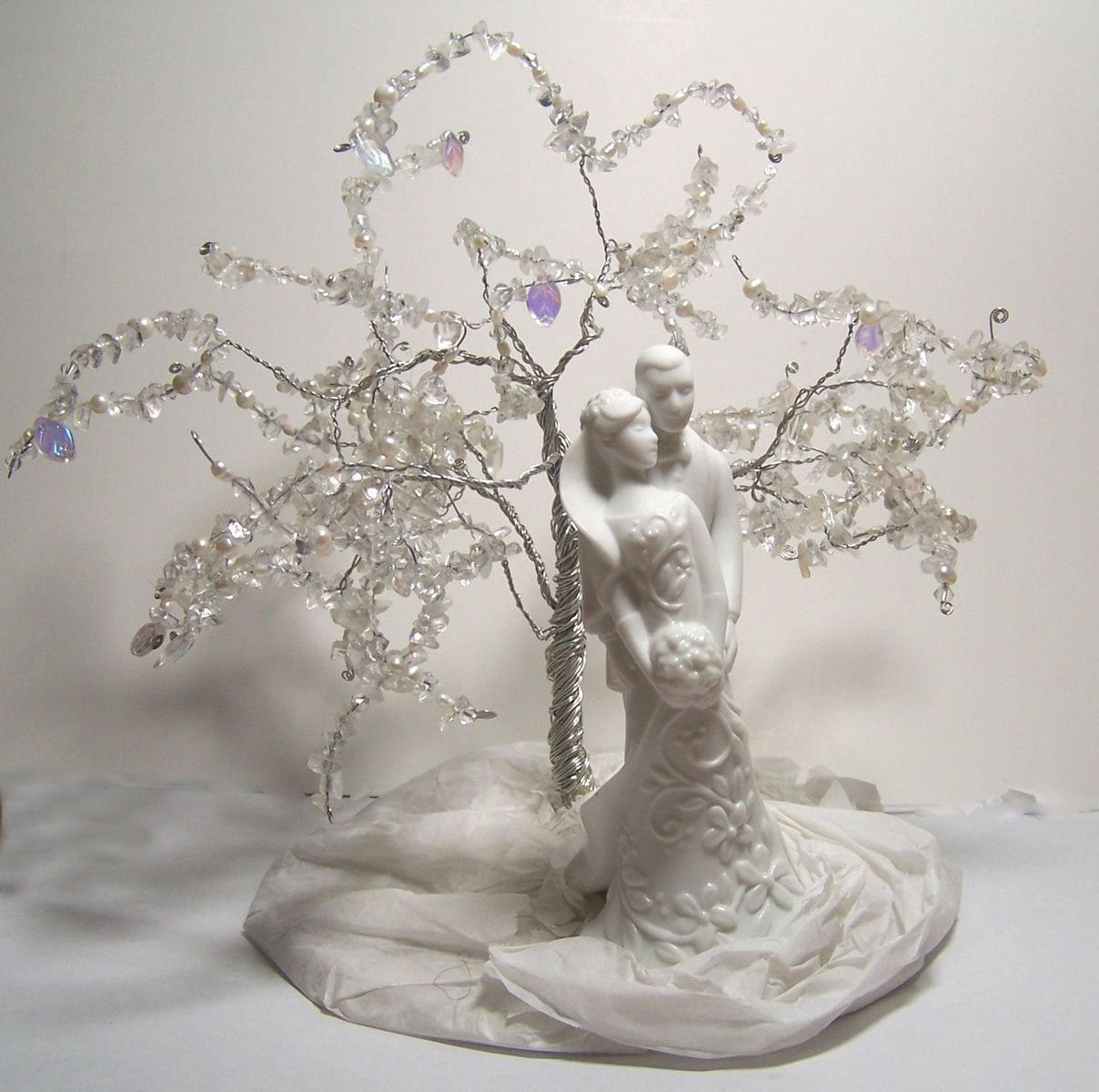 Hand Made Wedding Cake Topper Tree Of Life Sculpture Modern Porcelain