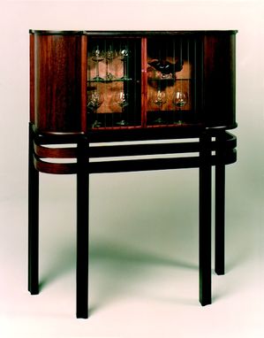 Custom Made Glass Tambour Cabinet