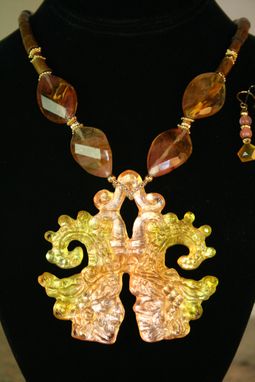 Custom Made 2012: Aztec Emergence - Necklace Cast In Beautiful Golden Apricot Crystal