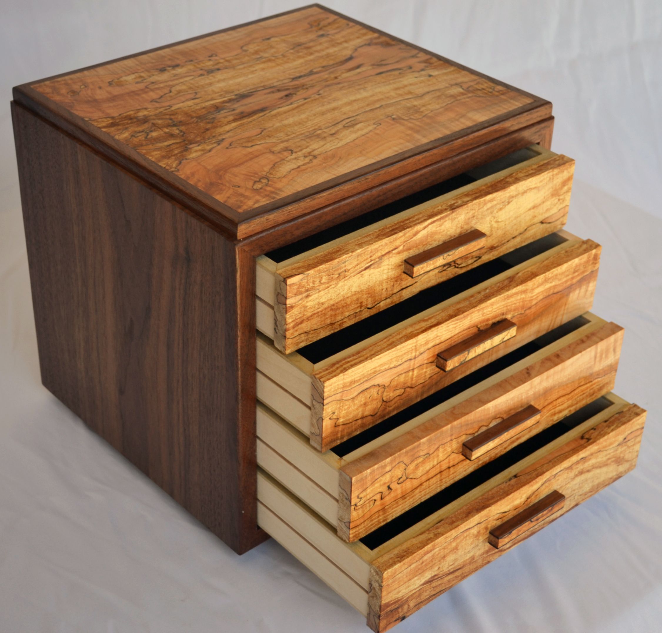 Custom Made Spalted Maple And Walnut Jewelry Box by Dennis Chenoweth ...