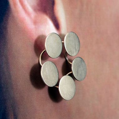 Custom Made Sterling Silver Disk Earrings
