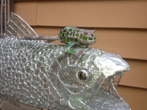 Custom Made Clear Rainbow Trout Chasing A Frog