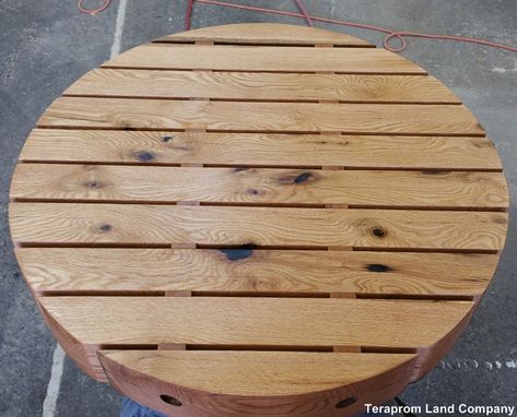 Custom Made Custom 34" Round Oak Beam Table Top