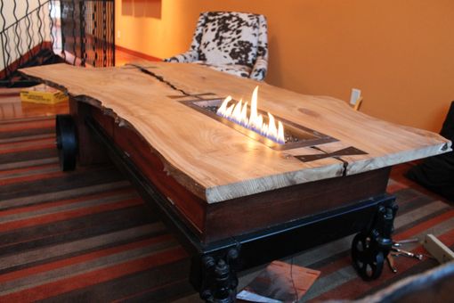 Custom Made Coffee Table//Fireplace//Industrial Cart