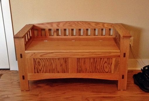 Custom Made Entry Storage Bench In Oak