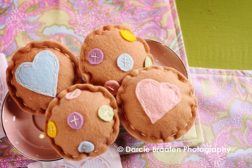 Custom Made Felt Cookies With Hearts And M&M'S