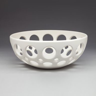 Custom Made Round Pierced Ceramic Fruit Bowl