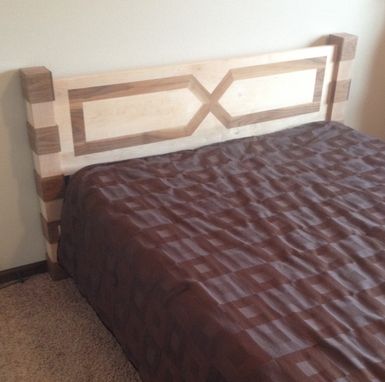 Custom Made Maple & Walnut Queen Size Bed Modern