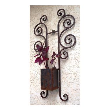 Custom Made Wrought Iron Planter Rustic Wall Decor By Rustic Furniture Hut