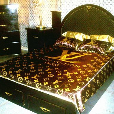 Custom Made Metallic Mahogany Bedroom Set