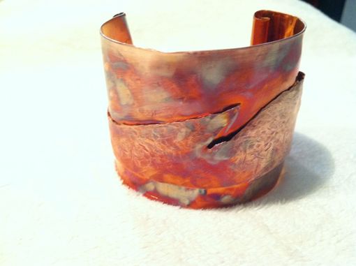 Custom Made Hand Forged And Hammered Copper Cuff