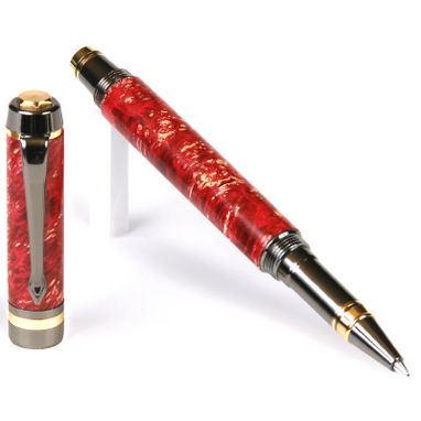 Custom Made Lanier Elite Rollerball Pen - Lanier - Red Box Elder - Re7w15