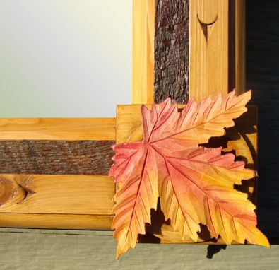 Custom Made Carved Maple Leaf Mirror