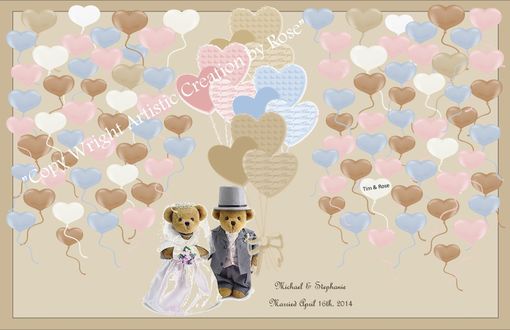 Custom Made Roses And Hearts, Wedding Guest Book Alternative, Wedding Guest Book, Wedding Memorabilia