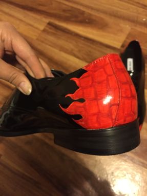 Custom Made Custom Painted Flame Patent Leather Shoes