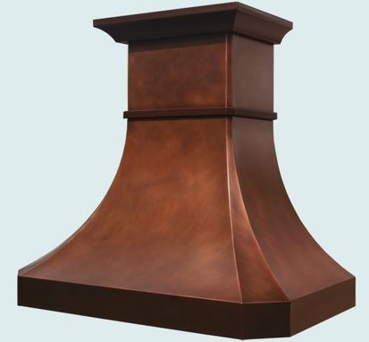 Custom Made Copper Range Hood With Stack & Crown