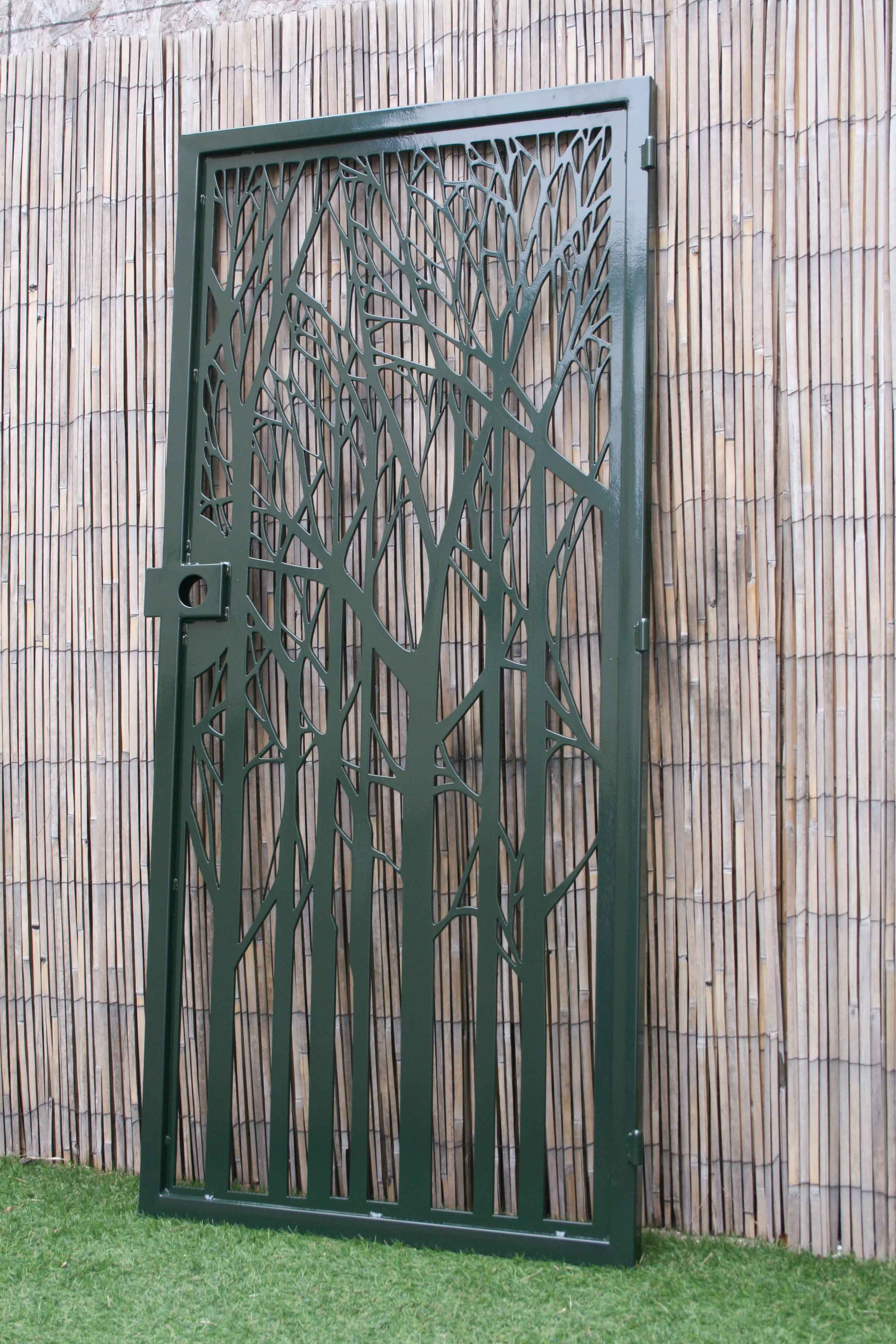 Buy Hand Crafted Decorative Forest Steel Gate - Nature Metal Art