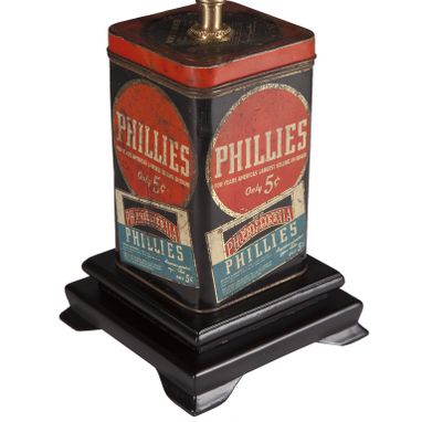 Custom Made Vintage Phillies Cigar Tin Lamp