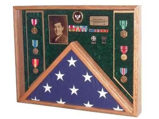 Custom Made Deluxe Combo Awards Flag Display Case