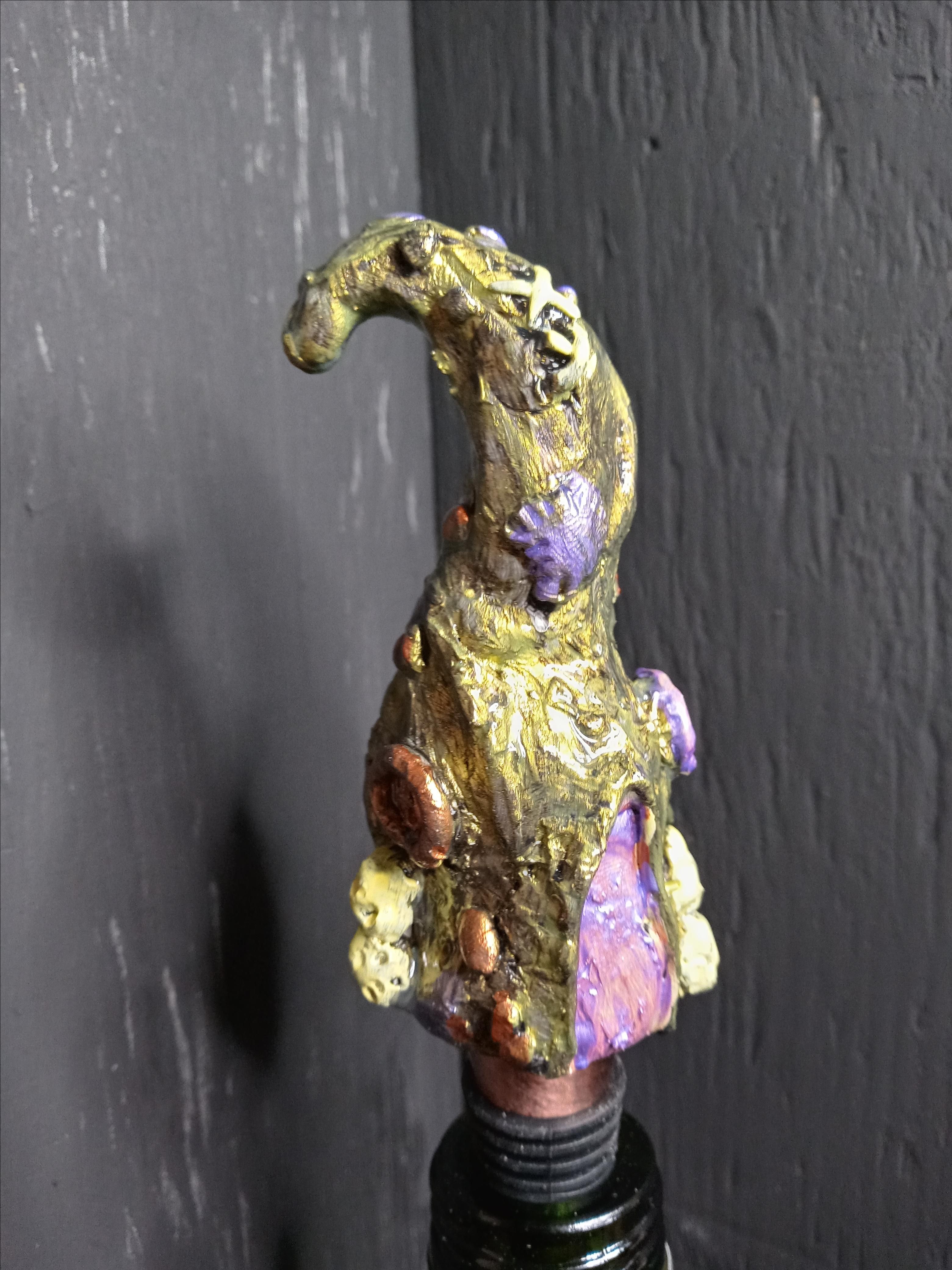 Buy Custom Made Buttons A Hand Sculpted Painted OneOfAKind Gnome Wine Bottle Stopper, made to