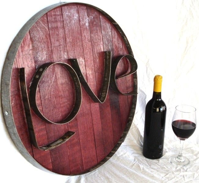 Buy Hand Made Barrel Head And Ring Art Love Authentic Wine Barrel