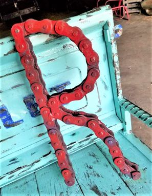 Custom Made Welded Chain Metal Large Letter R Sign