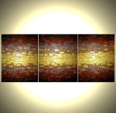 Custom Made Original Abstract Metallic Painting, Textured Gold Painting, Textured Palette Knife Art, 24x54