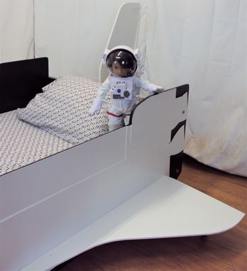 Custom Made Space Shuttle Twin Kids Bed Frame - Handcrafted - Space Themed Children's Bedroom Furniture