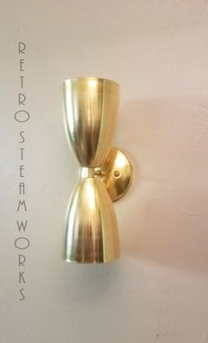 Custom Made Modern Mid Century Wall Mount Light Raw Brass Loft Sconce