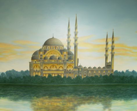 Custom Made Sunset Mosque Mural By Visionary Mural Co.