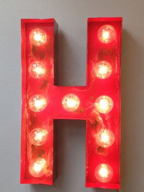 Custom Made Carnival Letters Light Fixture Marquee Light Fixture Metal 24" Tall Letter For One Letter