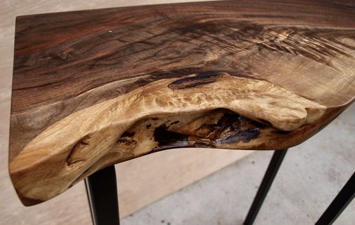 Custom Made Live Edge Walnut Console Table