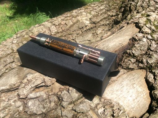Custom Made Steampunk Antique Pewter And Copper Bocote Engraved Pen